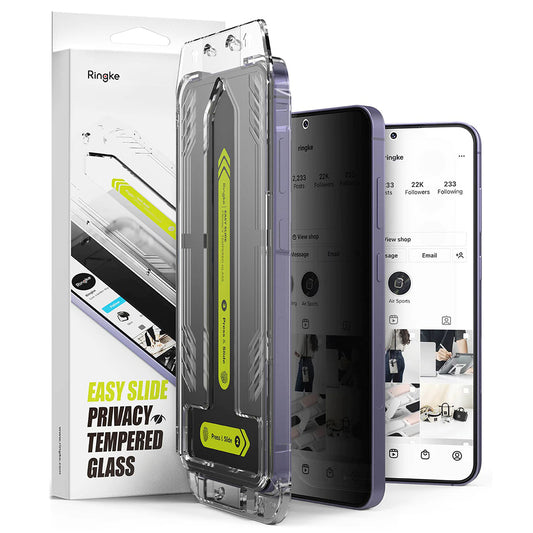 Zaštitna folija za ekran Privacy Ringke Easy Slide za Samsung Galaxy S25+ S936 / S24+ S926, Kaljeno staklo, Full Glue, Set od 2 komada
