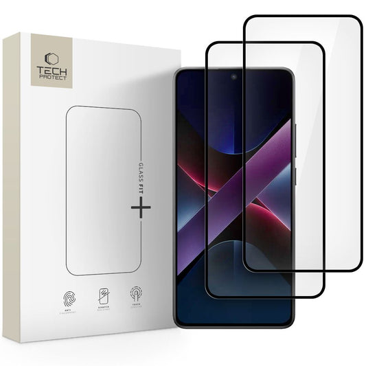 Zaštitna folija za ekran Tech-Protect FIT+ za Xiaomi Poco X7 Pro, Kaljeno staklo, Full Glue, Set 2 komada, 2.5D