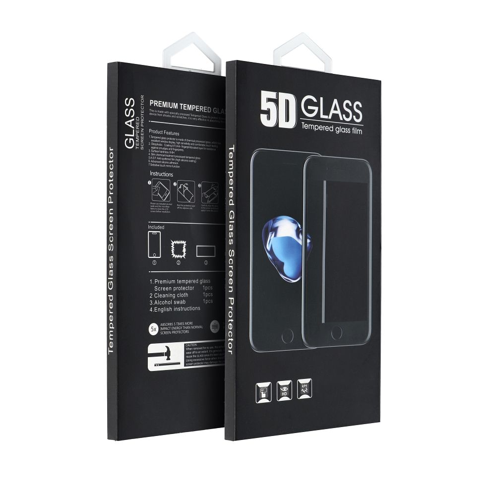 Zaštitna folija za ekran OEM za Apple iPhone 17, Kaljeno staklo, Full Glue, 5D, Crna