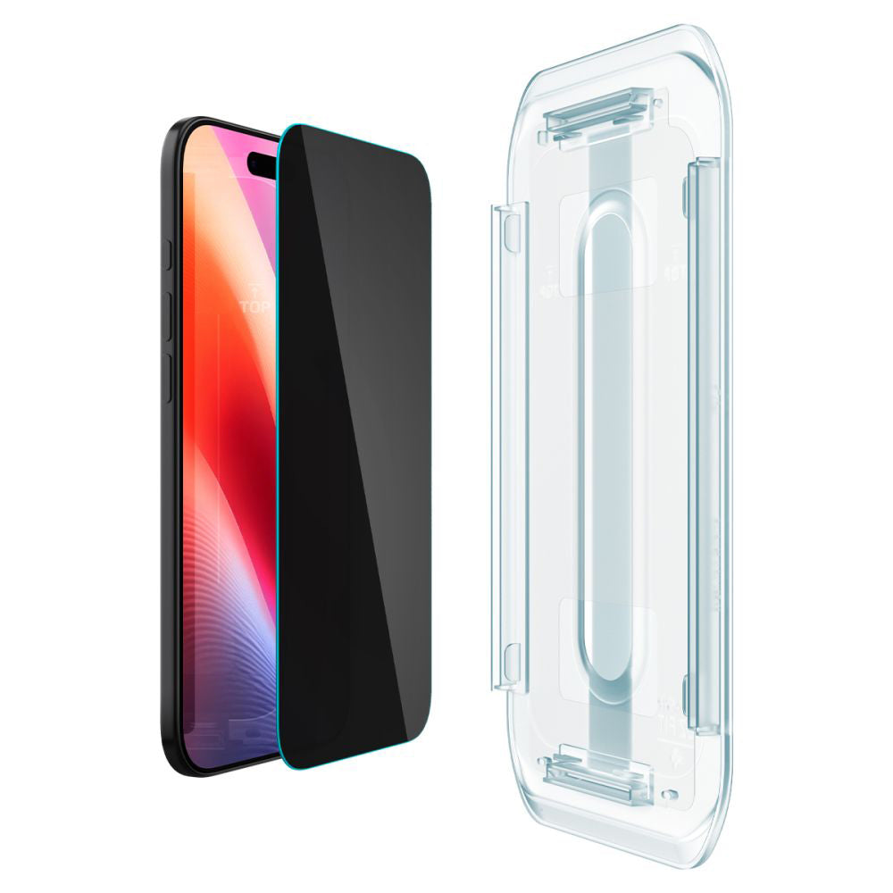 Zaštitna folija za ekran Privacy Spigen GlastR EZ FIT za Apple iPhone 17 Air, Kaljeno staklo, Full Glue, Set od 2 komada