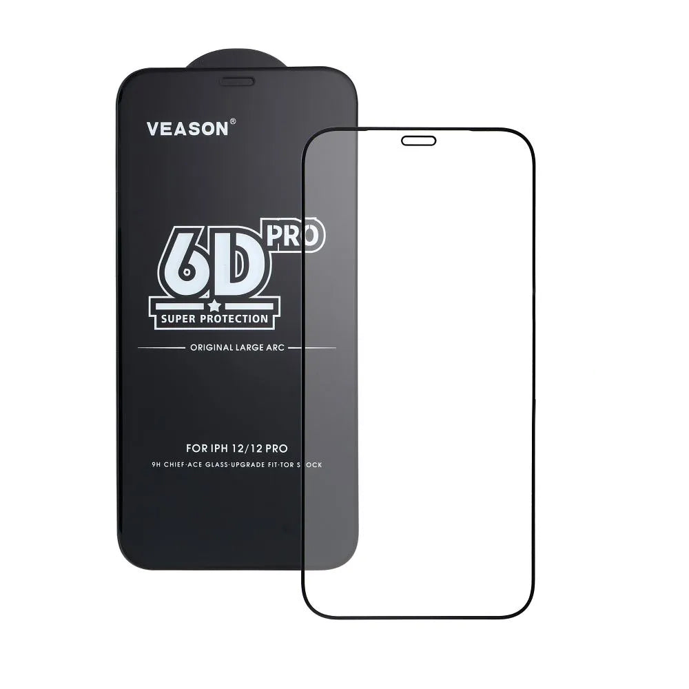 Zaštitna folija za ekran Veason PRO za Apple iPhone 17 Air, Kaljeno staklo, Full Glue, 6D, Crna
