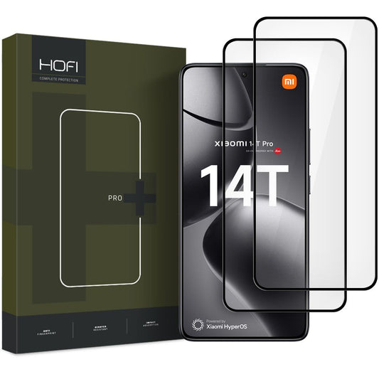 Zaštitna folija za ekran HOFI Glass PRO+ za Xiaomi 14T Pro / 14T, Kaljeno staklo, Pun ljepilo, Set od 2 komada, 2.5D, Crna