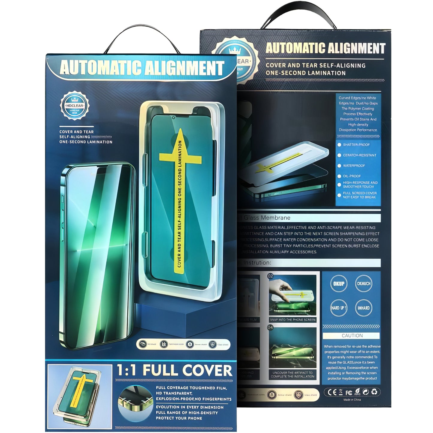 Zaštitna folija za ekran OEM Automatic Alignment za Apple iPhone 17e / 16e / 14 / 13 Pro, Kaljeno staklo, Full Glue, 5D, Crna