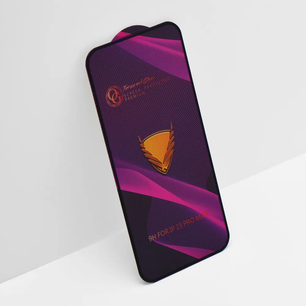 Zaštitna folija za ekran OEM OG Premium za Apple iPhone 17 Pro, Kaljeno staklo, Pun ljepilo, Crna