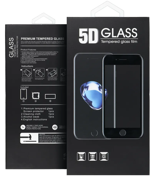 Zaštitna folija za ekran Matte OEM za Apple iPhone 16 Pro Max, Kaljeno staklo, Full Glue, 5D, Crna