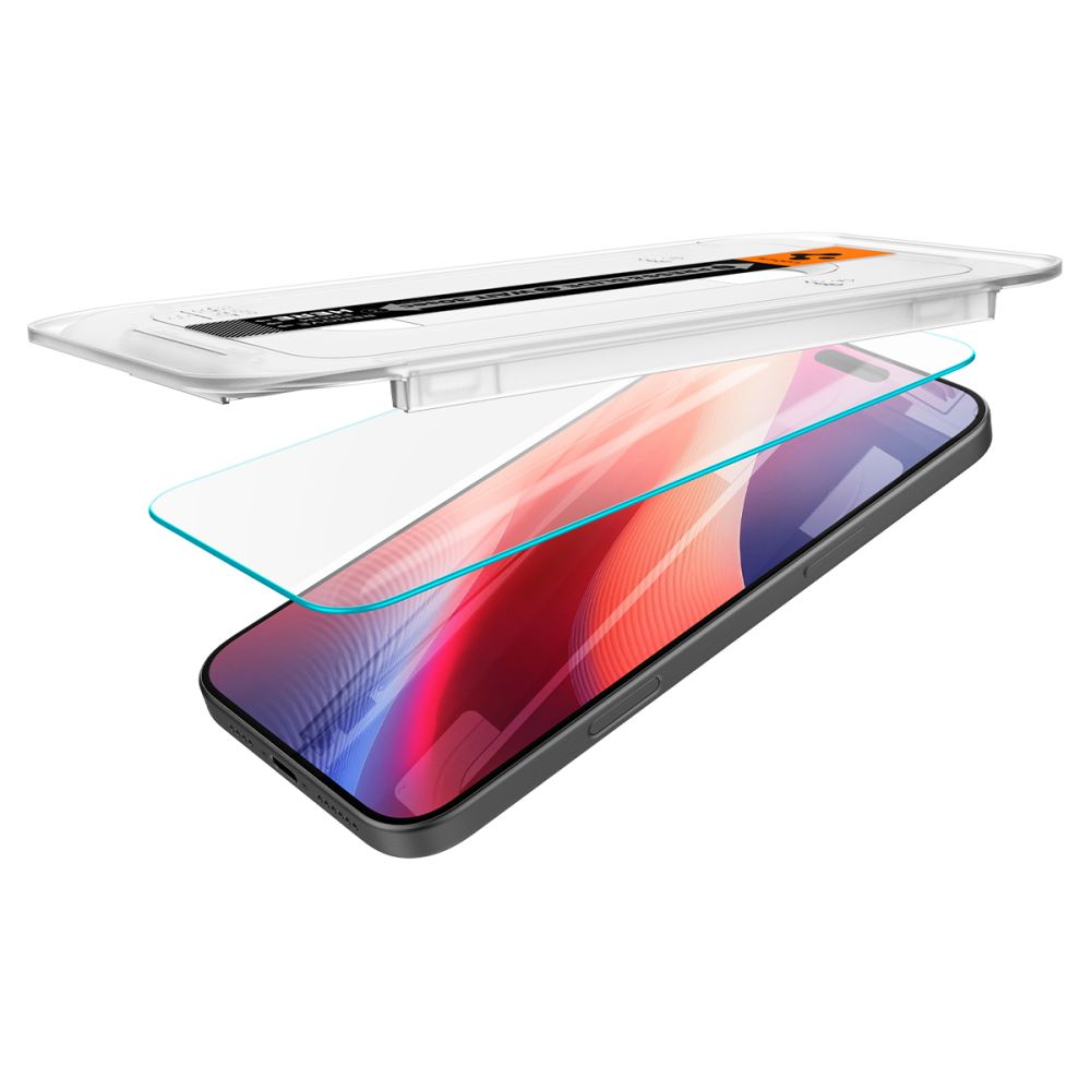 Zaštitna folija za ekran Spigen GlastR EZ FIT za Apple iPhone 17 Pro / 17 / 16 Pro, Kaljeno staklo, Full Glue, Set 2 komada