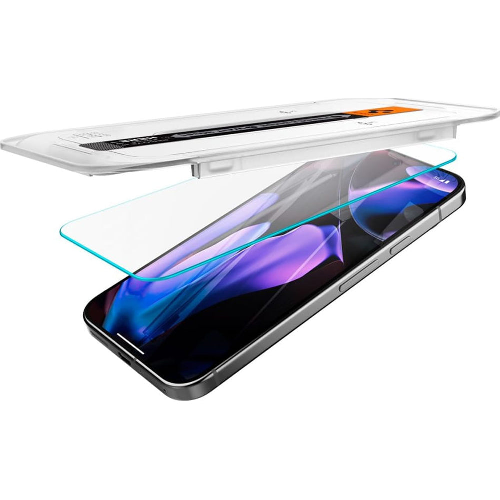 Zaštitna folija za ekran Spigen GlastR EZ FIT za Google Pixel 9 Pro XL, Kaljeno staklo, Full Glue, Set od 2 komada