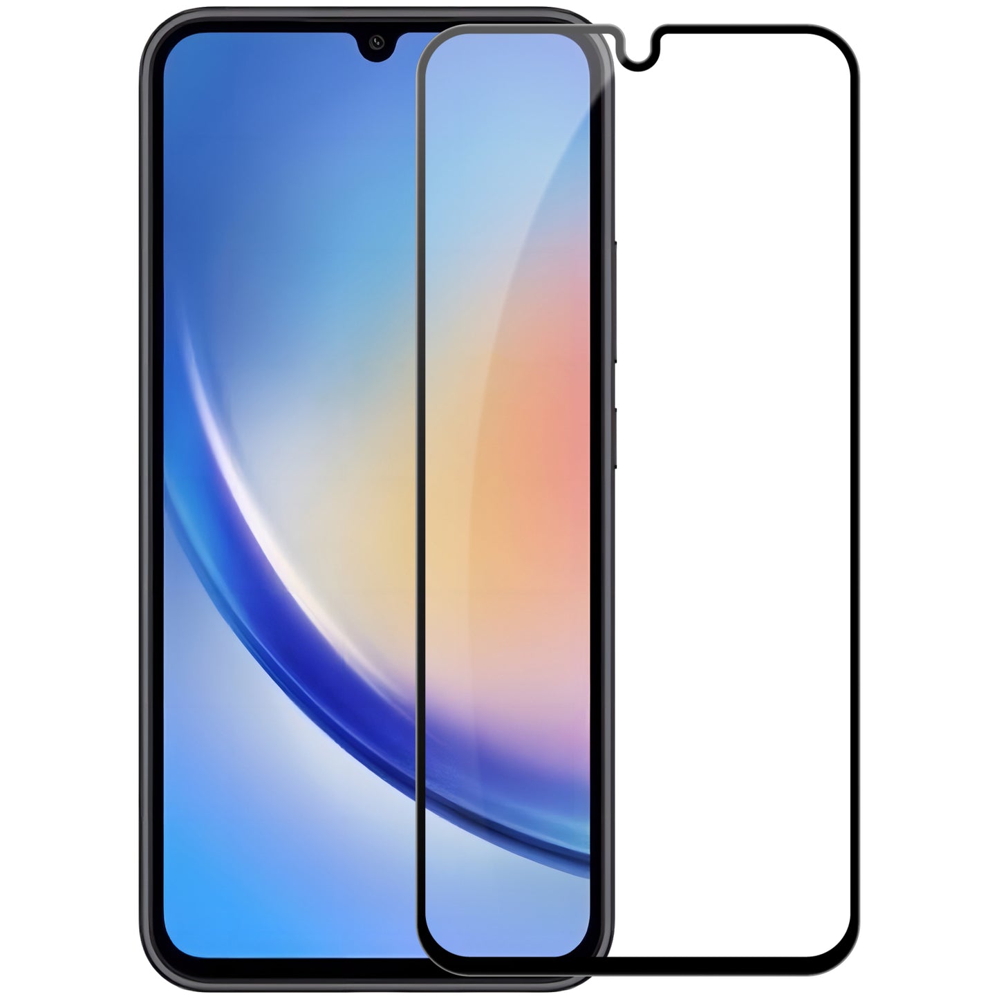 Zaštitna folija za ekran OEM za Samsung Galaxy A34 A346, Kaljeno staklo, Pun ljepilo, 9D, Crna
