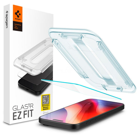 Zaštitna folija za ekran Spigen EZ FIT za Apple iPhone 16 Pro, Kaljeno staklo, Pun ljepilo AGL07935