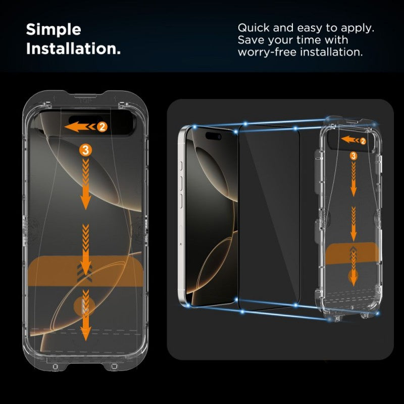 Zaštitna folija za ekran Tech-Protect Quick Set+ za Apple iPhone 17e / 16e / 14 / 13 Pro, Kaljeno staklo, Full Glue, Set od 2 komada, Crna