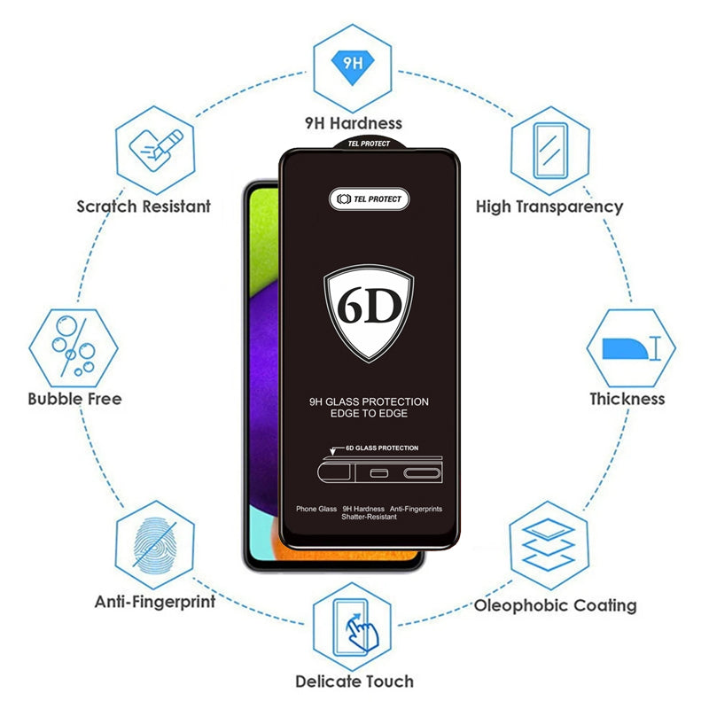 Zaštitna folija za ekran OEM za Samsung Galaxy S26 Ultra S948, Kaljeno staklo, Puna ljepila, 6D, Crna