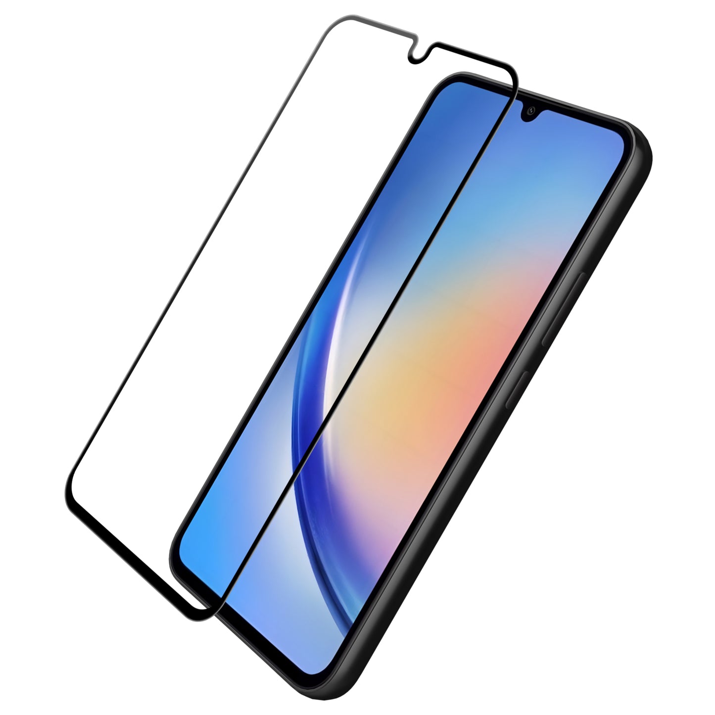 Zaštitna folija za ekran OEM za Samsung Galaxy A34 A346, Kaljeno staklo, Pun ljepilo, 9D, Crna