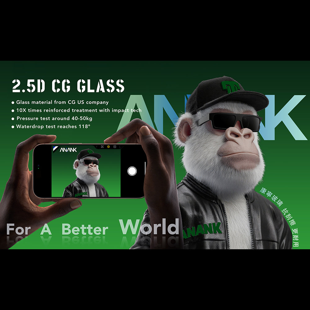 Zaštitna folija za ekran Anank 10X Reinforced CG za Apple iPhone 17 Pro, Kaljeno staklo, Full Glue, 2.5D, Crna