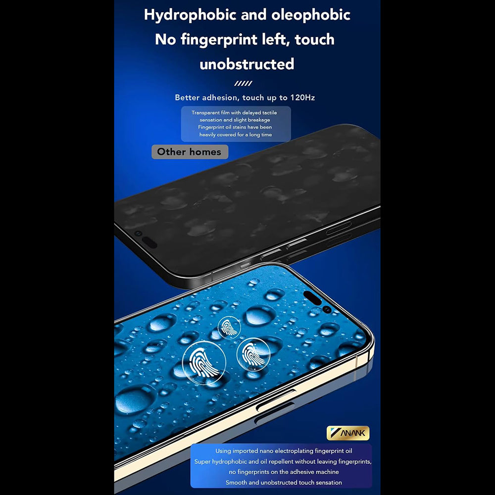 Zaštitna folija za ekran Anank 3X Reinforced za Apple iPhone 16 Pro Max, Kaljeno staklo, Full Glue, 2.5D, Crna