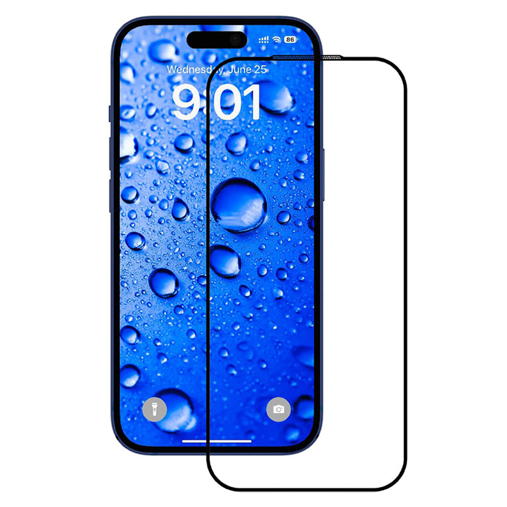 Zaštitna folija za ekran Anank za Apple iPhone 17, Kaljeno staklo, Full Glue, 2.5D, Crna