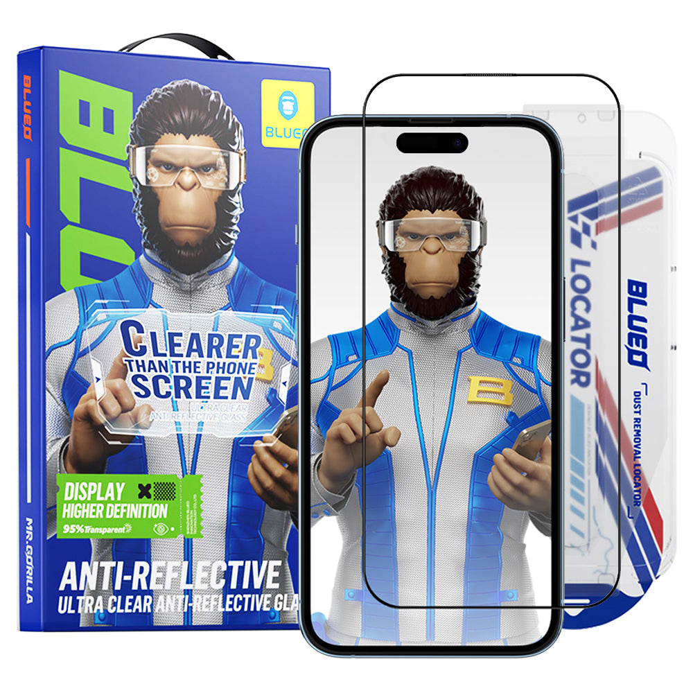 Zaštitna folija za ekran Blueo Anti-Reflective HD Applicator Pro za Apple iPhone 15 Pro, Kaljeno staklo, Full Glue, Crna