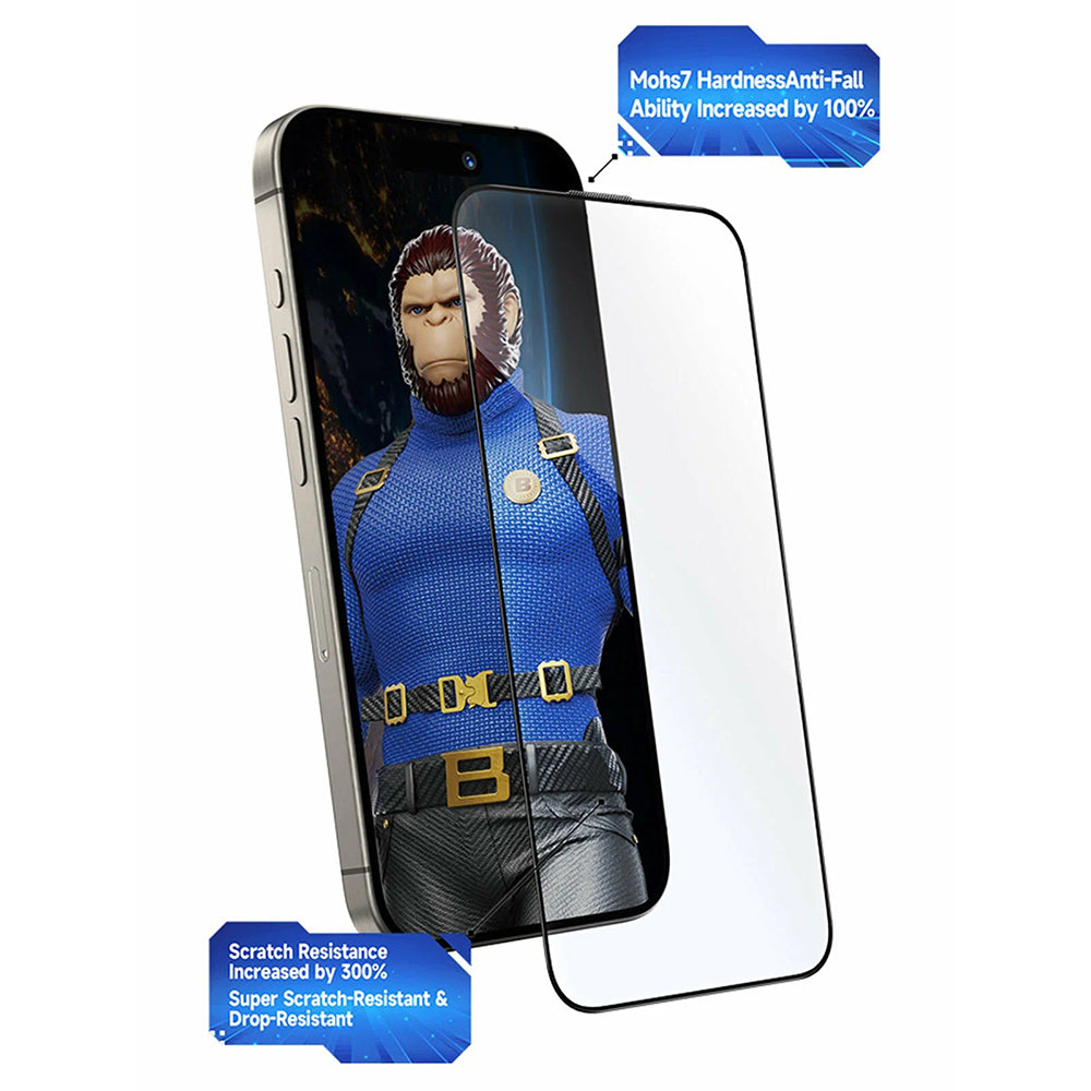 Zaštitna folija za ekran Blueo Crystal Anti-Scratch Applicator za Apple iPhone 17 Pro / 17 / 16 Pro, Kaljeno staklo, Full Glue, Crna