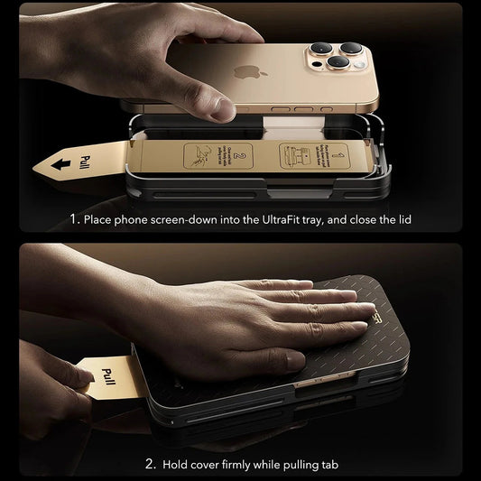 Zaštitna folija za ekran ESR Corning UltraFit za Apple iPhone 17 Pro, Kaljeno staklo, Full Glue, Set od 3 komada