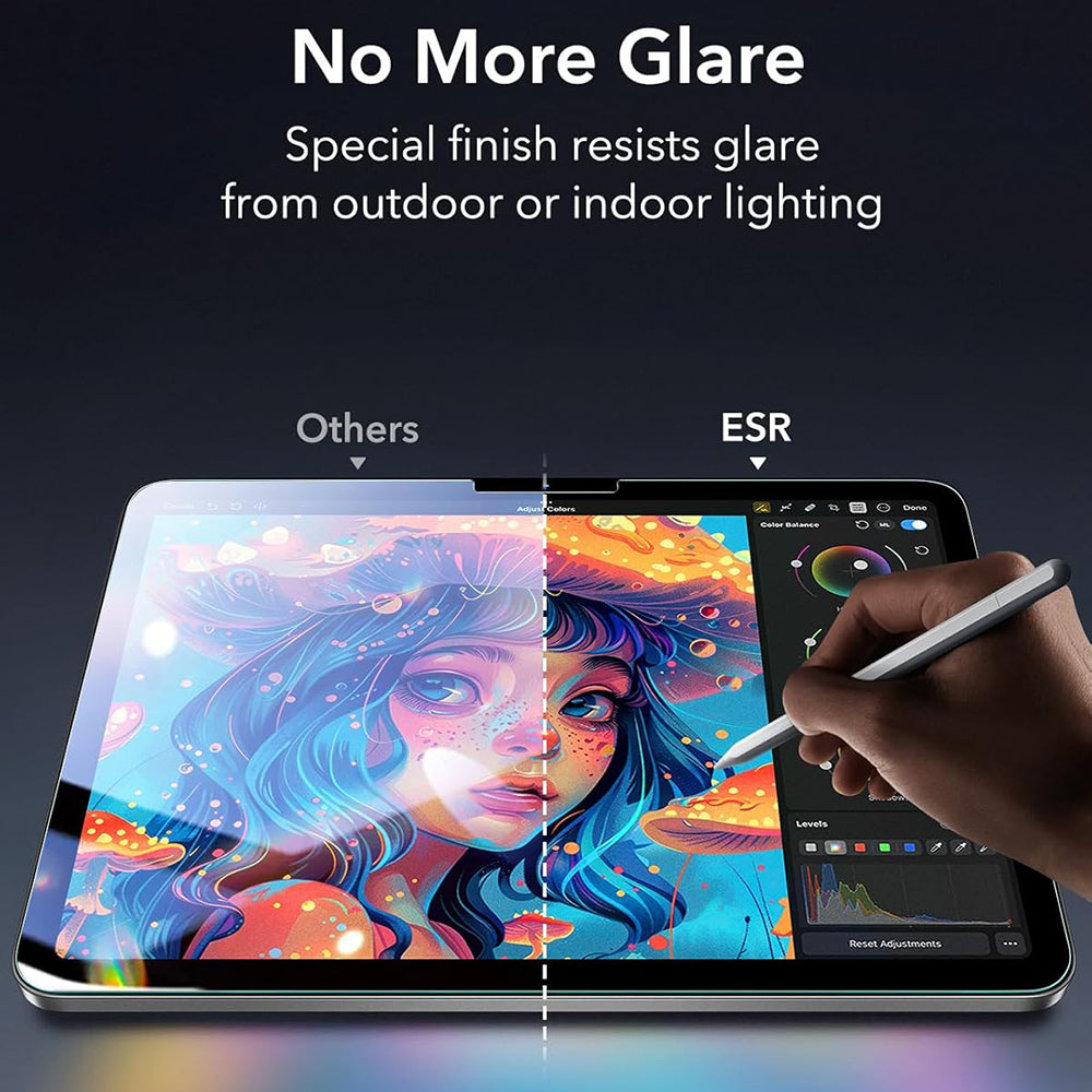 Zaštitna folija za ekran ESR Armorite Paper Feel UltraFit za Apple iPad Air 13 (2026) / Pro 13 (2025), Kaljeno staklo, Full Glue