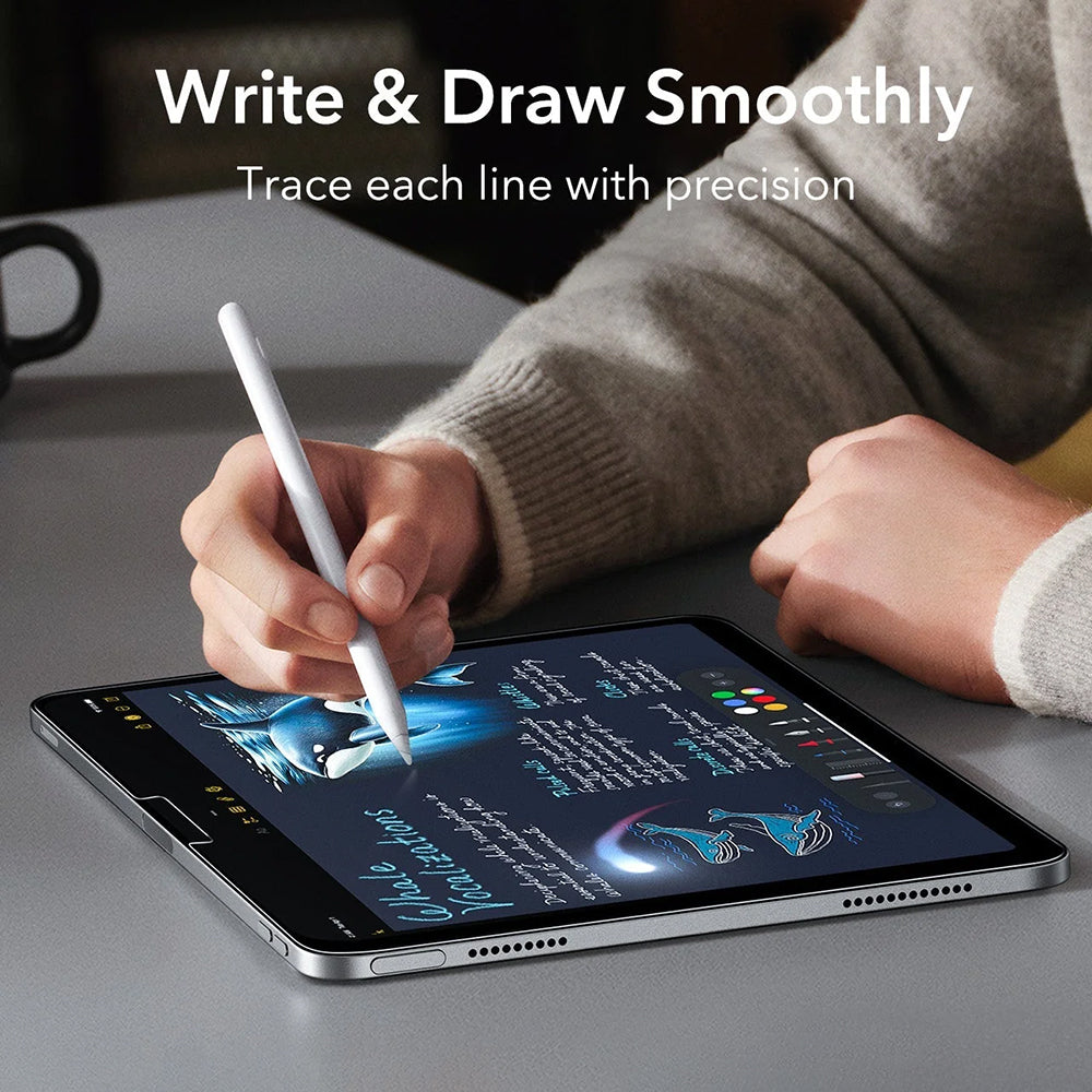Zaštitna folija za ekran ESR Armorite Paper Feel UltraFit za Apple iPad Air 13 (2026) / Pro 13 (2025), Kaljeno staklo, Full Glue