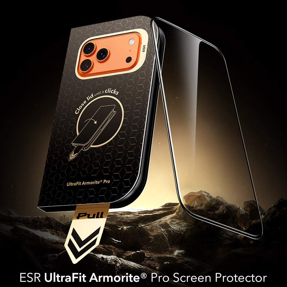 Zaštitna folija za ekran ESR Armorite Pro UltraFit za Apple iPhone 18 Pro Max / 17 Pro Max, Kaljeno staklo, Full Glue, Crna