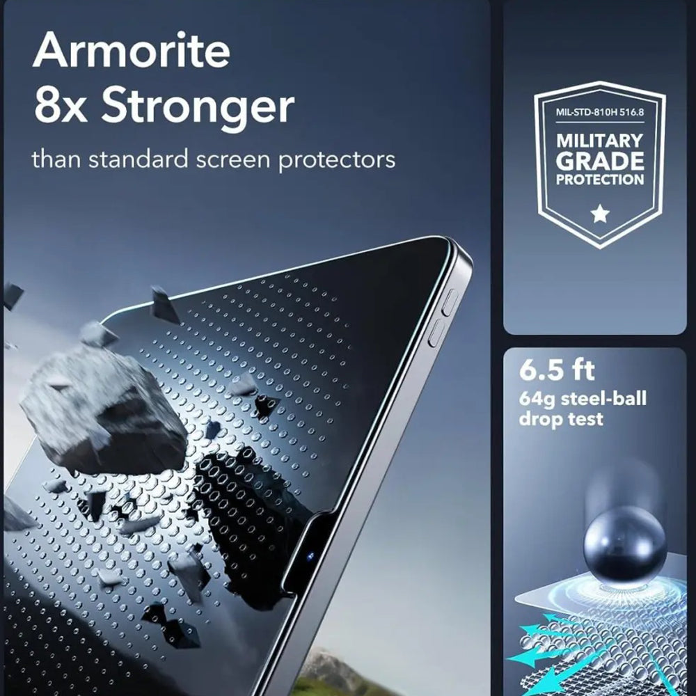 Zaštitna folija za ekran ESR Armorite UltraFit za Apple iPad (2025) / (2022), Kaljeno staklo, Full Glue, Set od 2 komada
