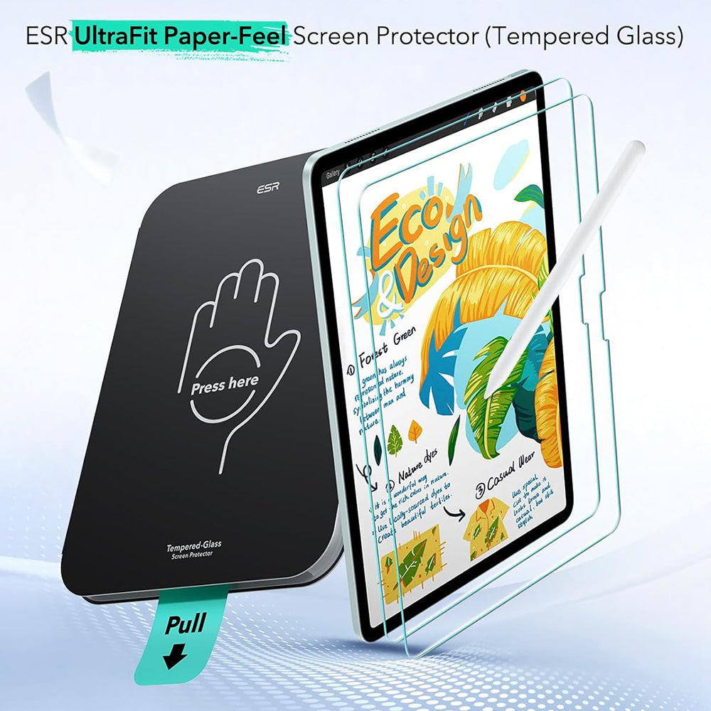 Zaštitna folija za ekran ESR Paper Feel UltraFit za Apple iPad Air 13 (2026) / Pro 13 (2025), Plastika, Set 2 komada