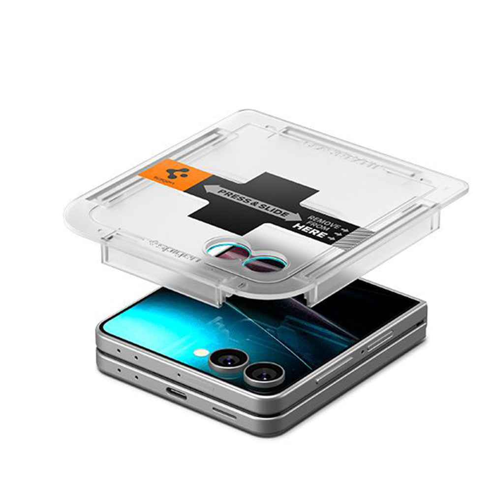 Zaštitna folija za vanjski ekran Spigen GlastR EZ FIT za Samsung Galaxy Z Flip7 F766, Kaljeno staklo, Full Glue