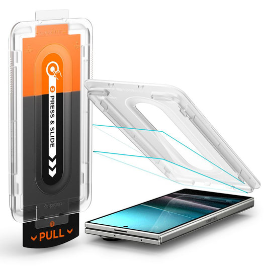 Zaštitna folija za vanjski ekran Spigen GlastR EZ FIT Pro HD za Samsung Galaxy Z Fold7 F966, Kaljeno staklo, Full Glue, Set 2 komada AGL09579