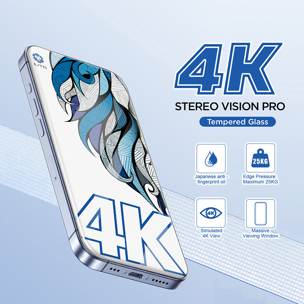 Zaštitna folija za ekran Lito D+ Max 4K za Apple iPhone 17 Pro Max, Kaljeno staklo, Full Glue, Crna