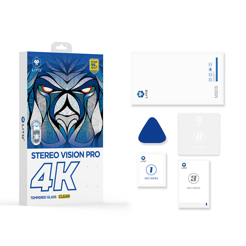 Zaštitna folija za ekran Lito D+ Max 4K za Apple iPhone 17 Pro, Kaljeno staklo, Full Glue, Crna
