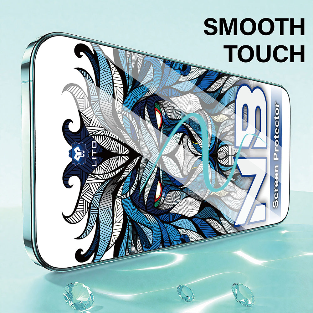 Zaštitna folija za ekran Lito NB za Apple iPhone 17 / 16 Pro, Kaljeno staklo, Full Glue, Crna