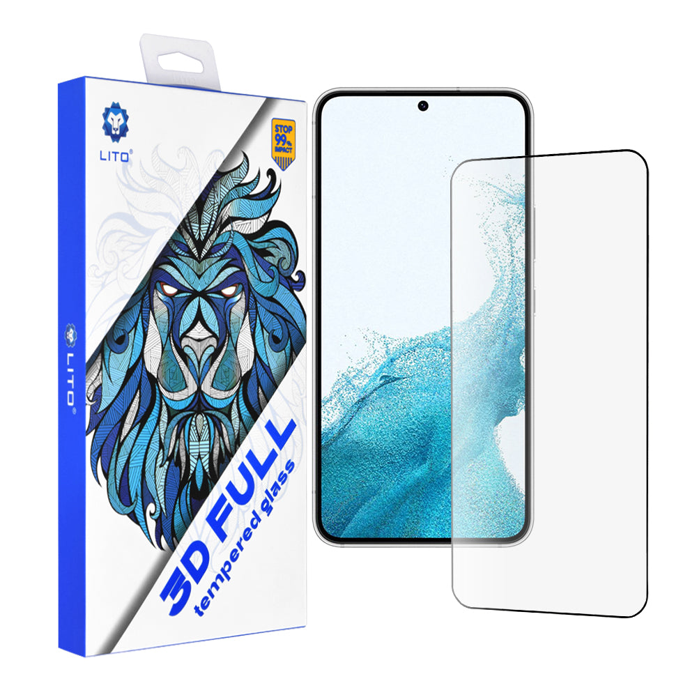 Zaštitna folija za ekran Lito za Samsung Galaxy S23 S911 / S22 5G S901, Kaljeno staklo, Full Glue, 3D, Crna