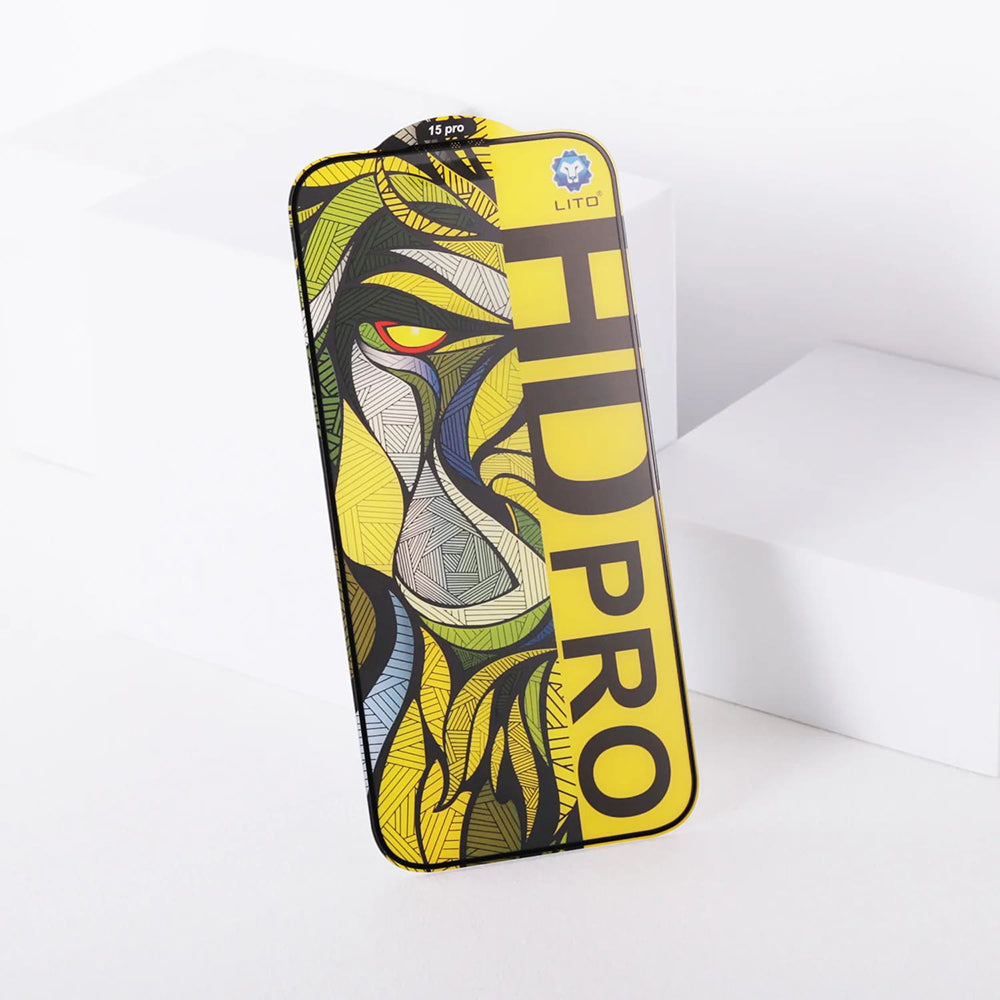 Zaštitna folija za ekran Matte Lito HD Pro za Apple iPhone 16 Pro Max, Kaljeno staklo, Full Glue, Crna