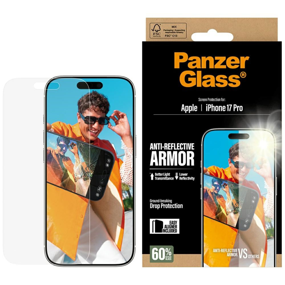 Zaštitna folija za ekran Matte PanzerGlass Armor EasyAligner za Apple iPhone 17 Pro, Kaljeno staklo, Full Glue