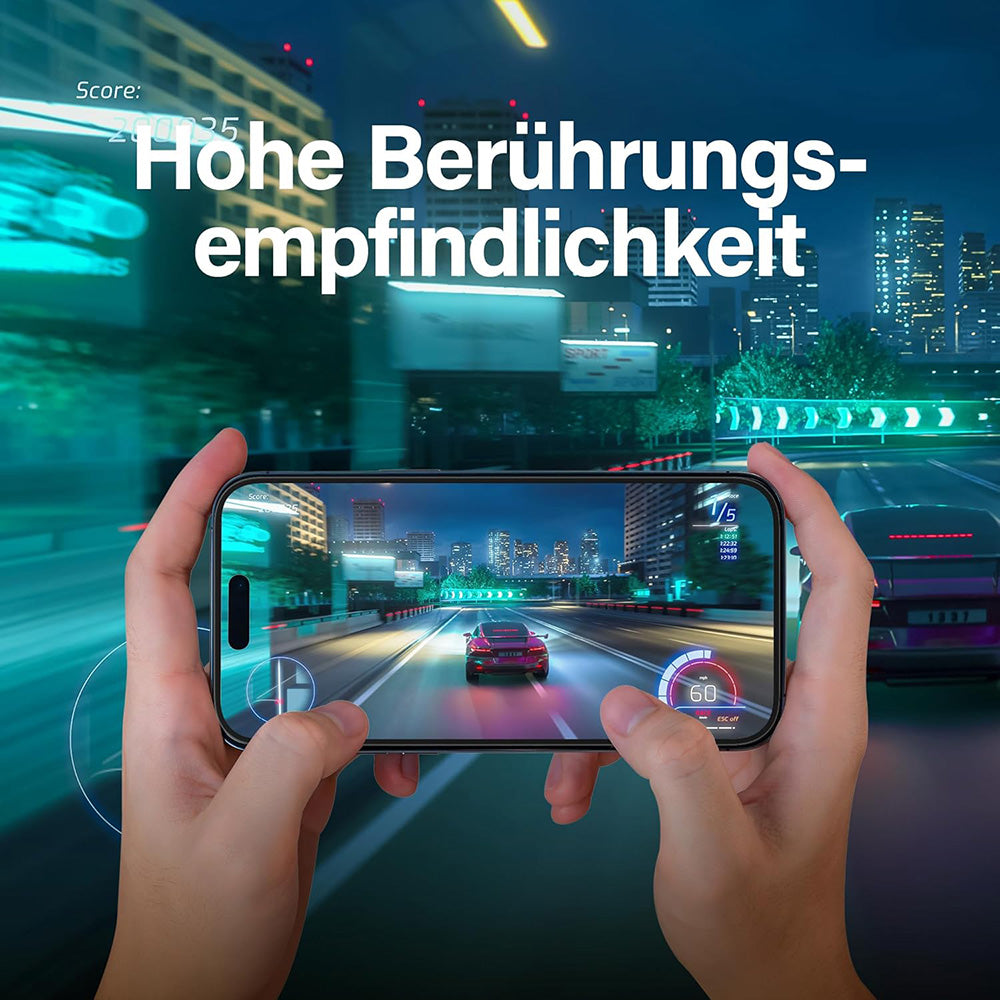 Zaštitna folija za ekran Matte PanzerGlass Ultra-Wide Fit Gaming za Apple iPhone 16 Pro, Kaljeno staklo, Full Glue, Crna