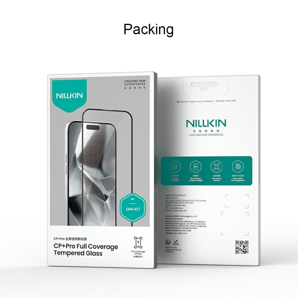 Zaštitna folija za ekran Nillkin CP+ Pro za Samsung Galaxy A57 5G, Kaljeno staklo, Full Glue, Crna