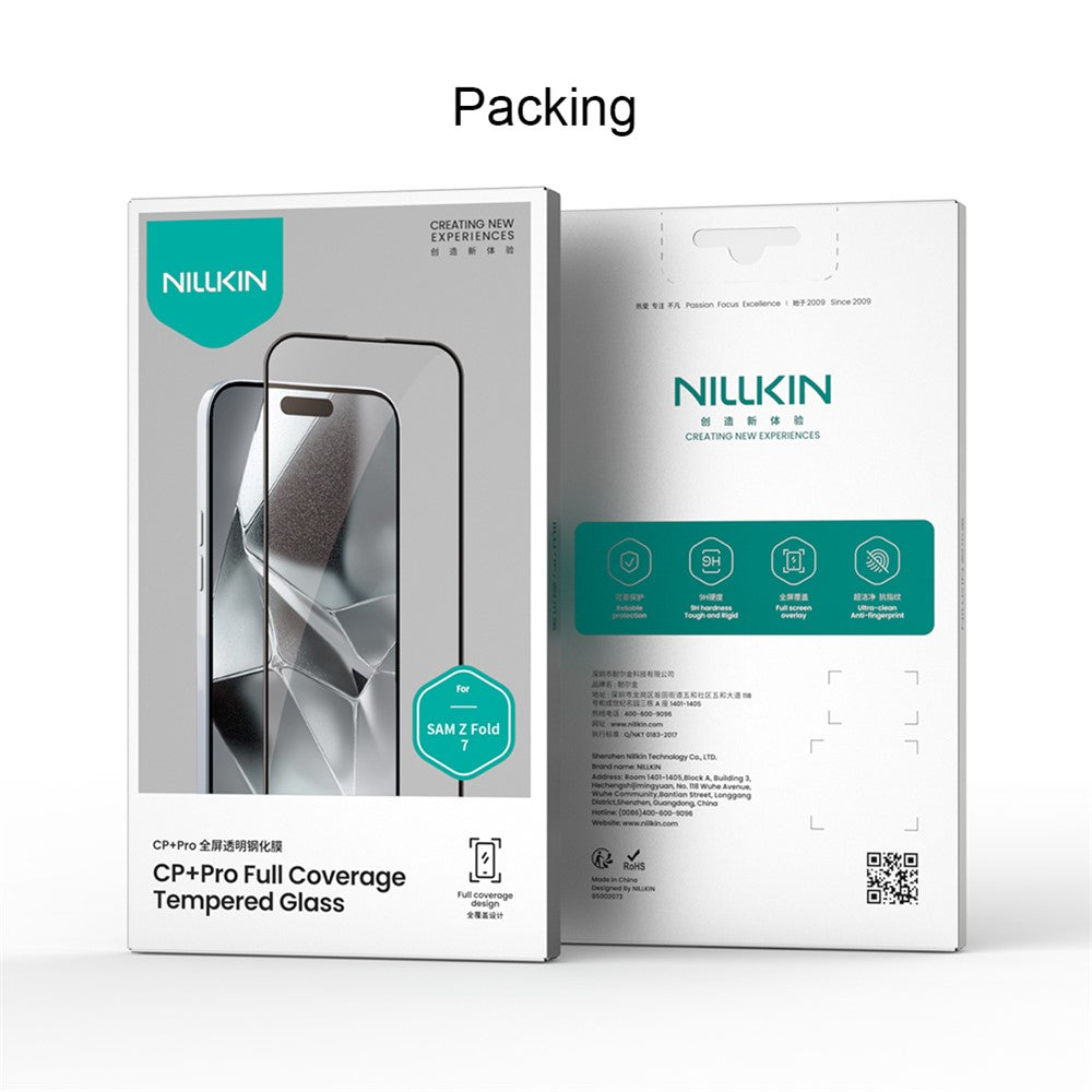 Zaštitna folija za vanjski ekran Nillkin CP+ Pro za Samsung Galaxy Z Fold7 F966, Kaljeno staklo, Full Glue, Crna
