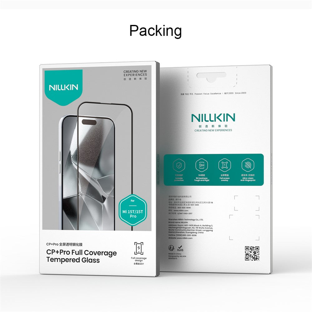 Zaštitna folija za ekran Nillkin CP+ Pro za Xiaomi 15T Pro / 15T, Kaljeno staklo, Puna ljepila, Crna
