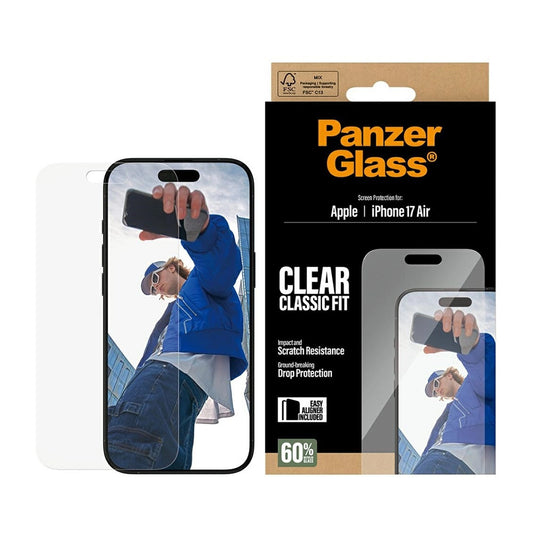 Zaštitna folija za ekran PanzerGlass Classic Fit EasyAligner za Apple iPhone 17 Air, Kaljeno staklo, Full Glue