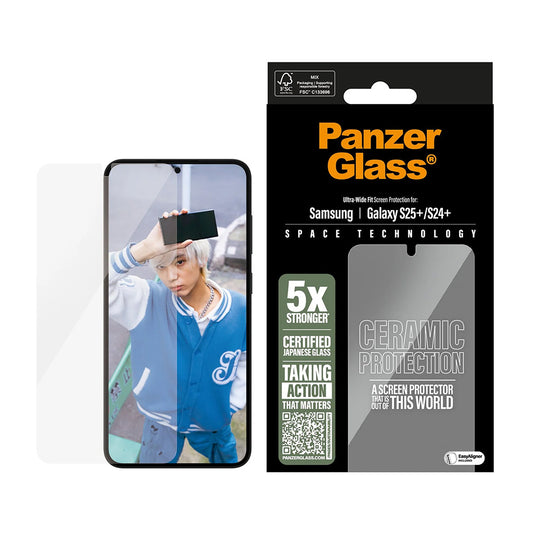 Zaštitna folija za ekran PanzerGlass Ultra-Wide Ceramic EasyAligner za Samsung Galaxy S25+ S936 / S24+ S926, Kaljeno staklo, Full Glue