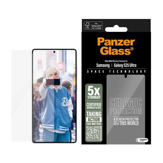 Zaštitna folija za ekran PanzerGlass Ultra-Wide Ceramic EasyAligner za Samsung Galaxy S25 Ultra S938, Kaljeno staklo, Full Glue