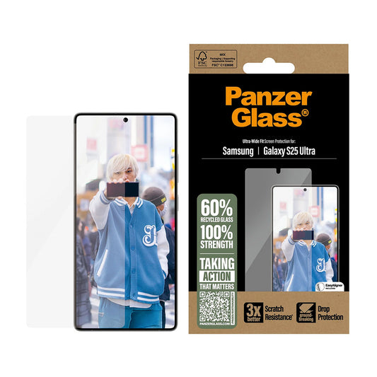 Zaštitna folija za ekran PanzerGlass Ultra-Wide Fit za Samsung Galaxy S25 Ultra S938, Kaljeno staklo, Full Glue
