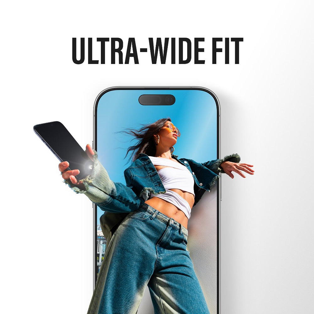 Zaštitna folija za ekran PanzerGlass Ultra-Wide Fit Stealth Fastfit za Apple iPhone 17 Pro, Kaljeno staklo, Full Glue, Crna