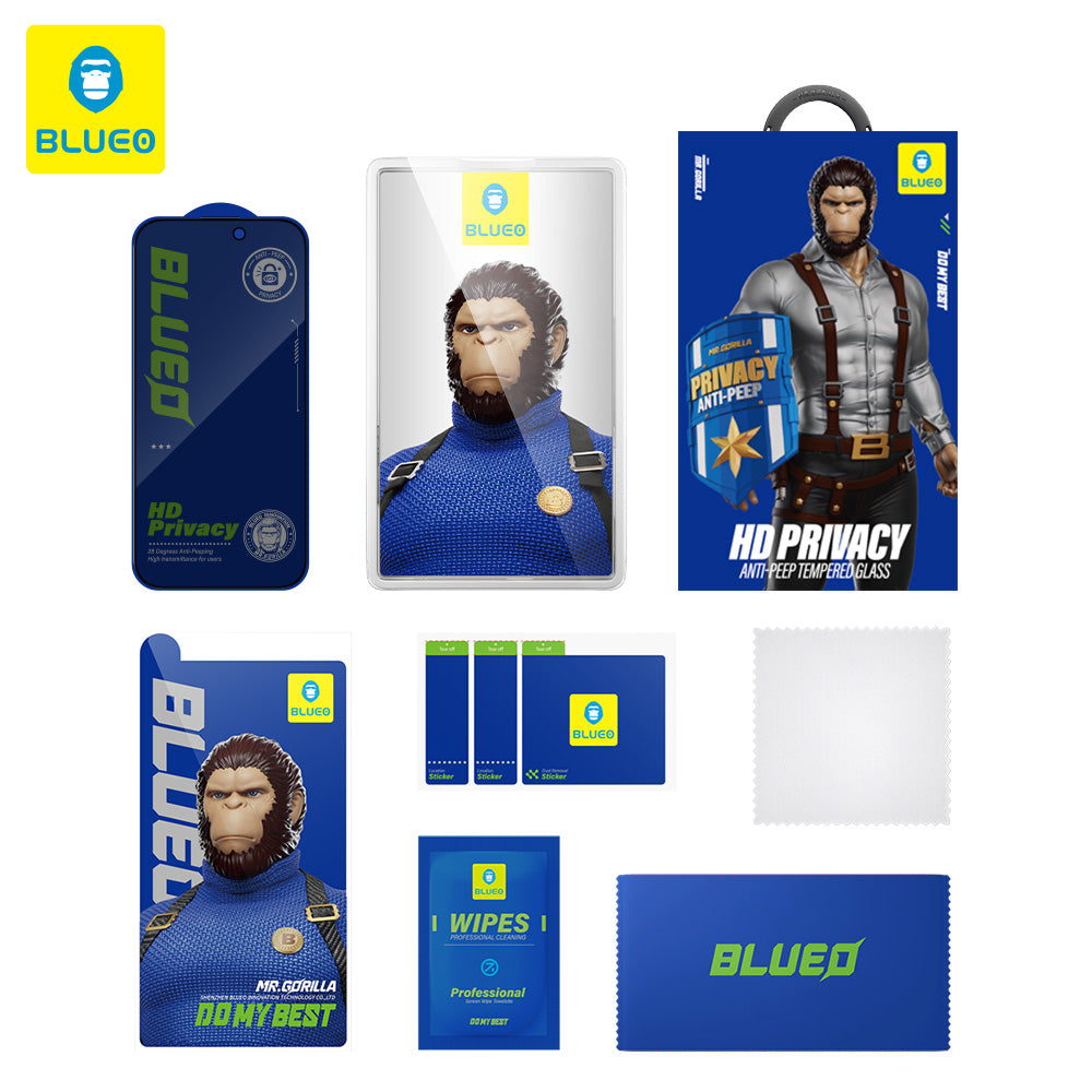 Zaštitna folija Ekran Privacy Blueo Anti-Peep za Apple iPhone 15 Pro Max, Kaljeno Staklo, Full Glue
