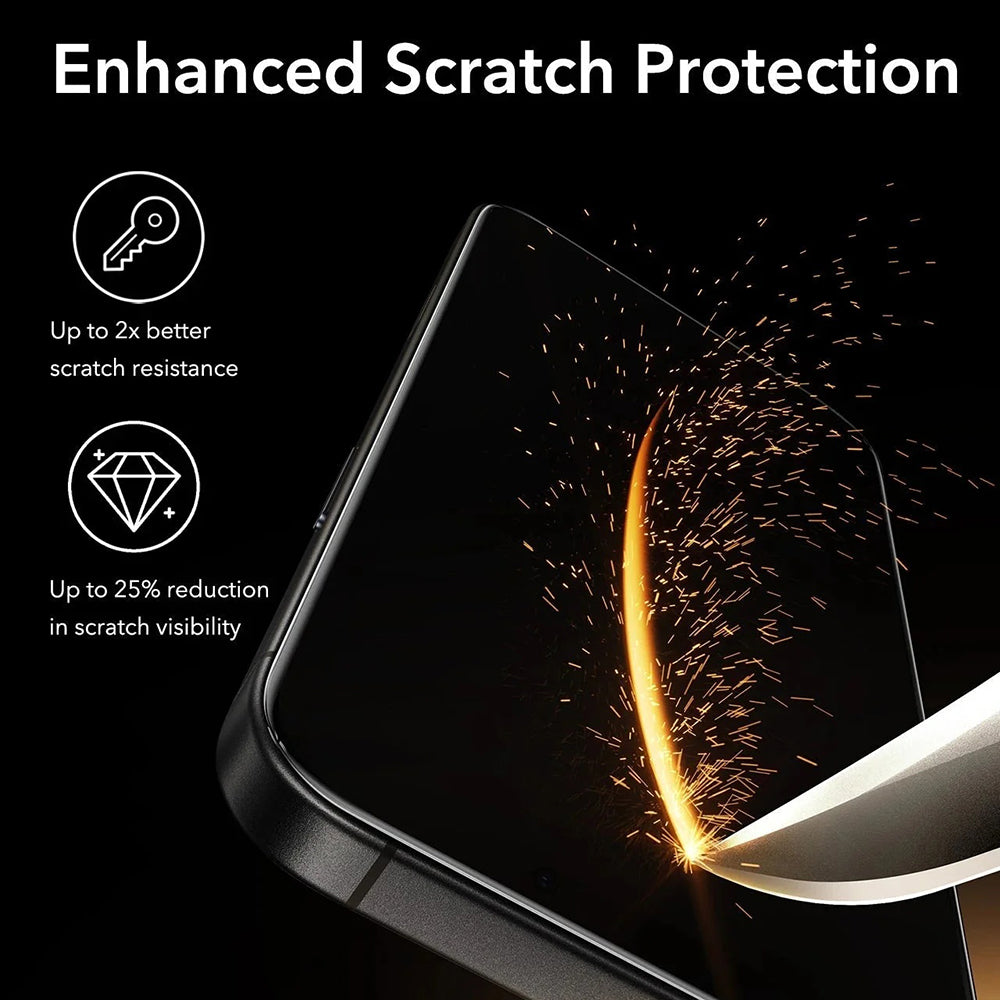 Zaštitna folija za ekran Privacy ESR UltraFit Armorite Pro za Apple iPhone 17 / 16 Pro, Kaljeno staklo, Full Glue, Set od 3 komada