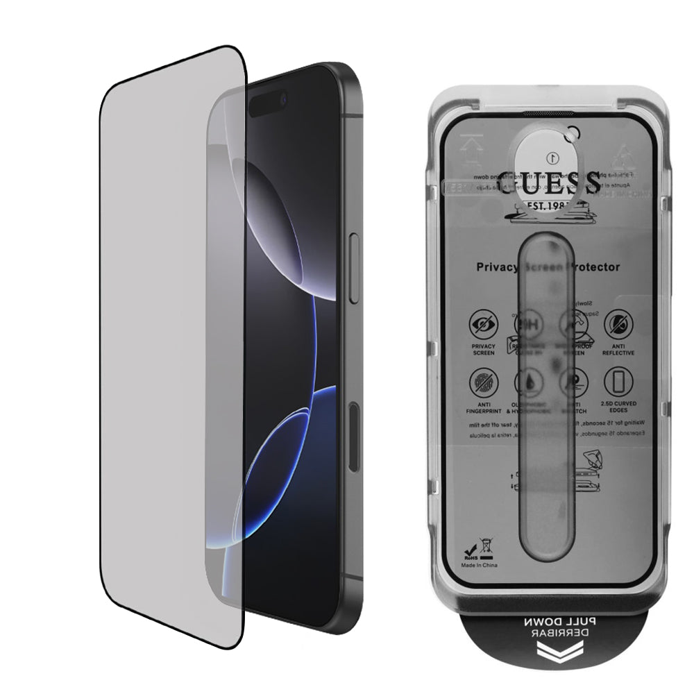 Zaštitna folija za ekran Privacy Guess za Apple iPhone 16 Pro, Kaljeno staklo, Full Glue, 2.5D
