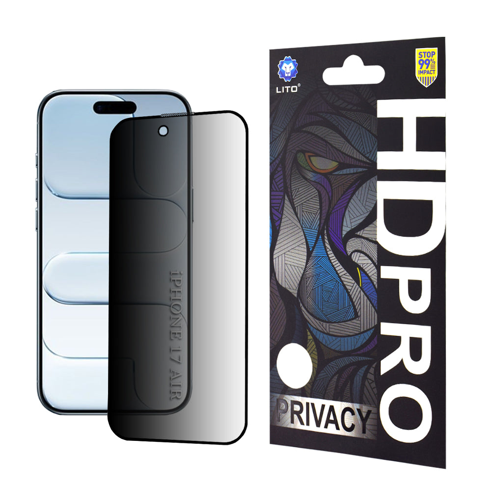 Zaštitna folija za ekran Privacy Lito HD Pro za Apple iPhone 17 Air, Kaljeno staklo, Full Glue