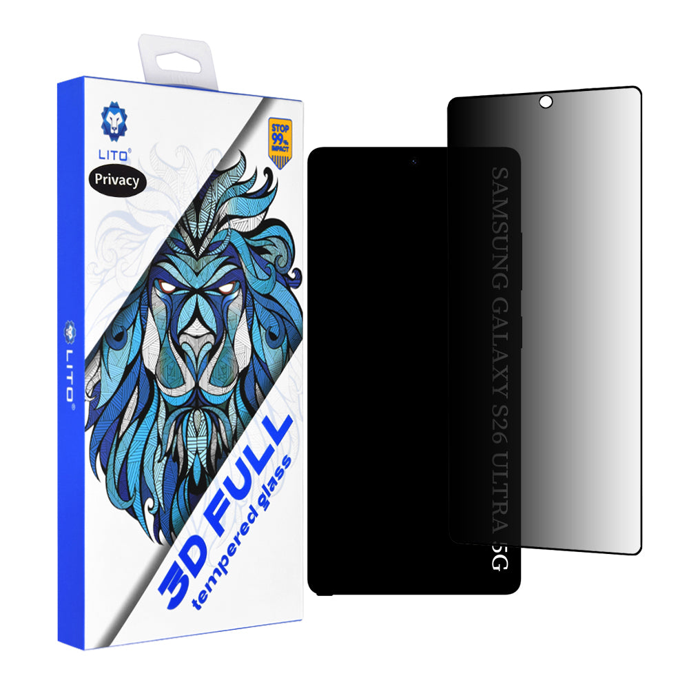 Zaštitna folija za ekran Privacy Lito za Samsung Galaxy S26 Ultra S948, Kaljeno staklo, Full Glue, 3D