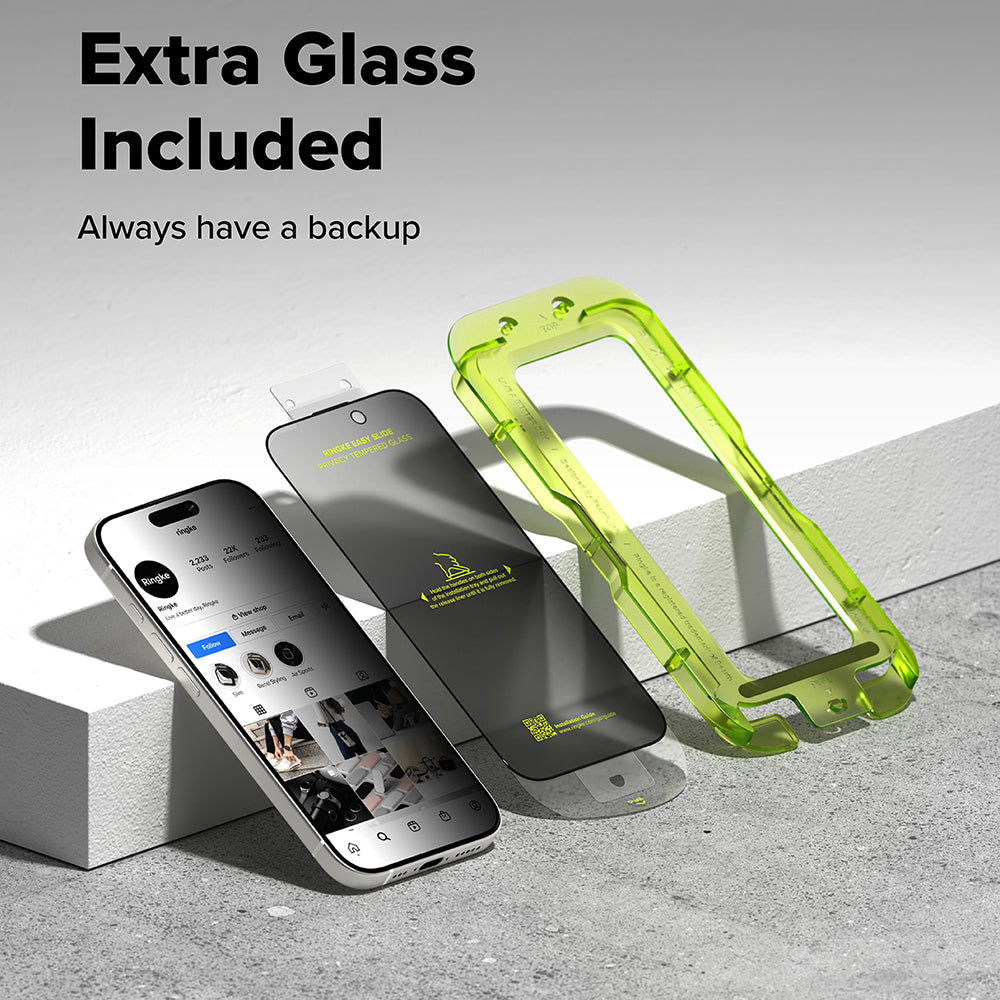 Zaštitna folija za ekran Privacy Ringke Easy Slide za Apple iPhone 18 Pro Max / 17 Pro Max, Kaljeno staklo, Full Glue, Set od 2 komada